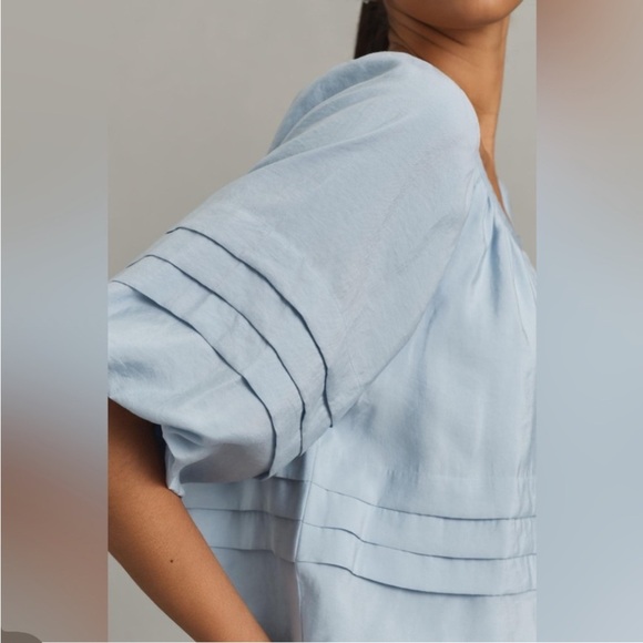 Anthropologie Maeve Short Sleeve Bubble Tiered Top NWOT - Picture 3 of 7